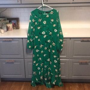 Banana Republic size 4 green dress floral